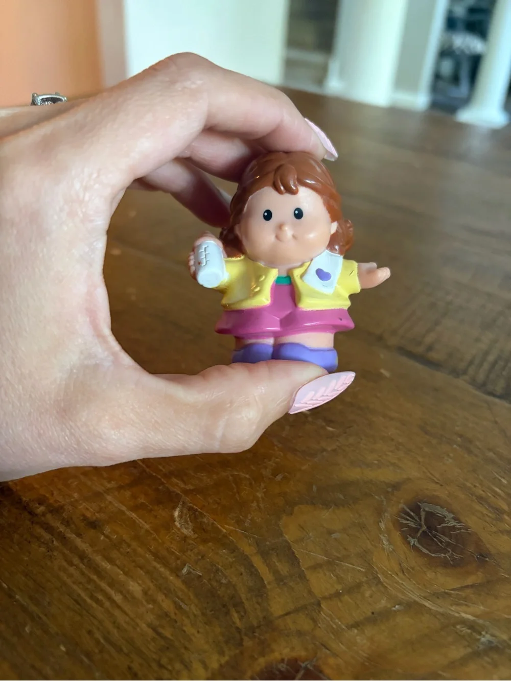 Fisher Price Little People mom with baby bottle  as is